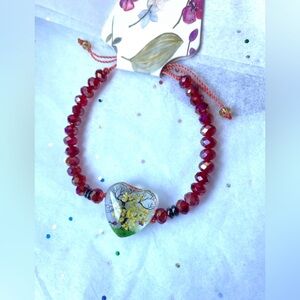 New. Red Hand crafted Love and Gratitude Artisan bracelet from Oaxaca Mexico.